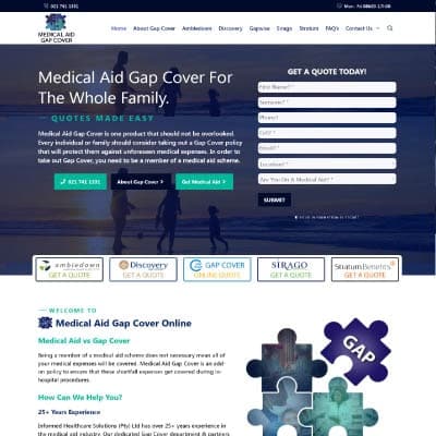 cms wordpress websites - medical aid gap cover website